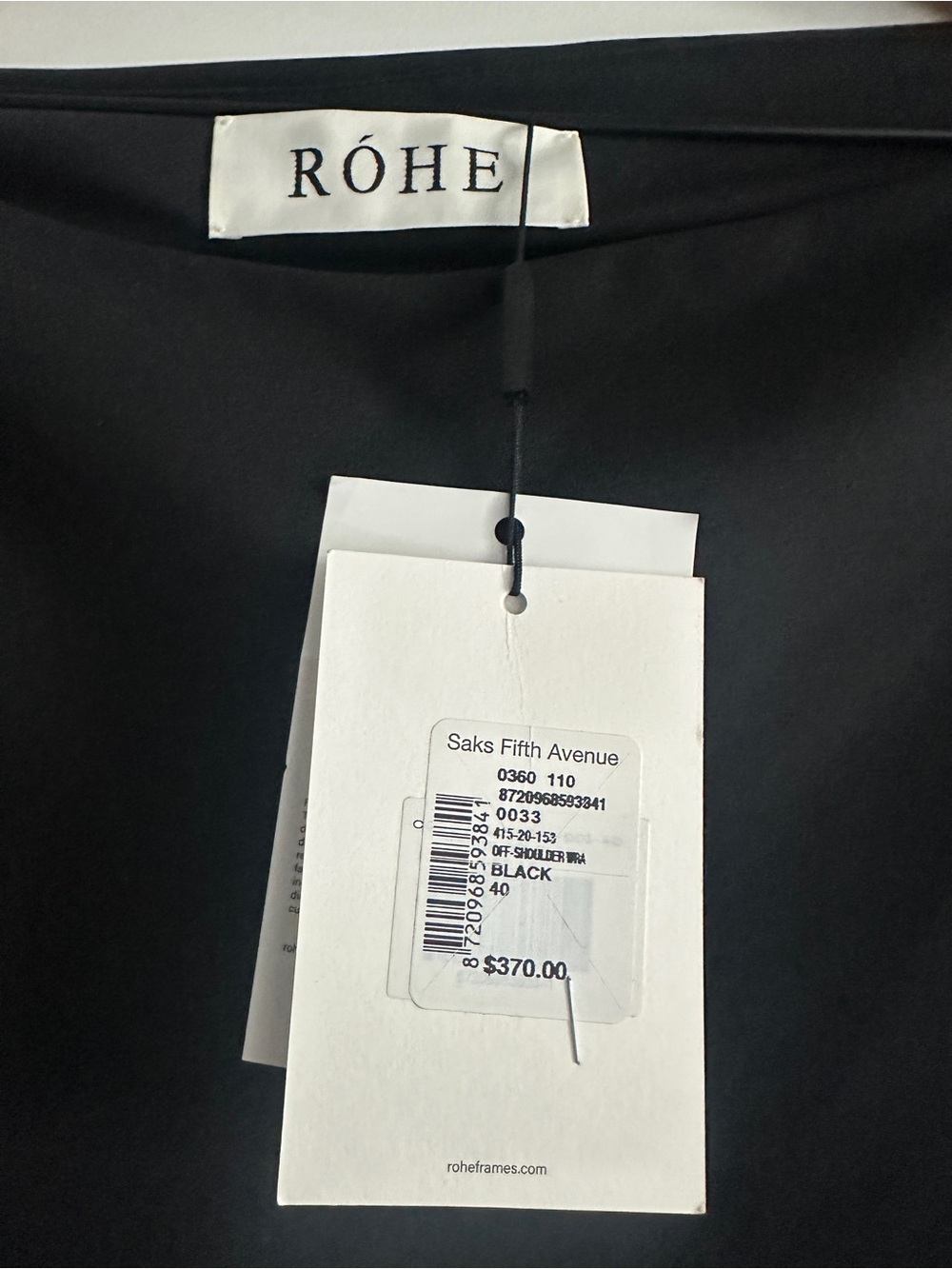 Rohe Black Off-Shoulder Wrap Top Size 40/US 10 - Picture 10 of 10